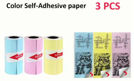 3 High Quality Rolls Color Sticker Paper